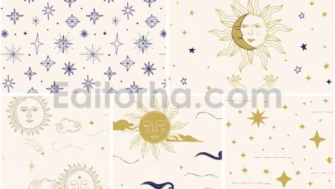 دانلود پترن و تصاویر آسمانی Celestial Patterns & Illustrations