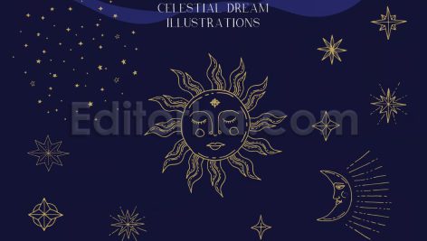 دانلود پترن و تصاویر آسمانی Celestial Patterns & Illustrations