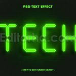 دانلود فایل افکت نور سبز سه بعدی Futuristic 3D Green Light Tech Text Effect
