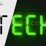 دانلود فایل افکت نور سبز سه بعدی Futuristic 3D Green Light Tech Text Effect