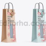 دانلود موکاپ ساک کاهی با پنجره شفاف Kraft Paper Bag with Window Mockup