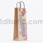 دانلود موکاپ ساک کاهی با پنجره شفاف Kraft Paper Bag with Window Mockup