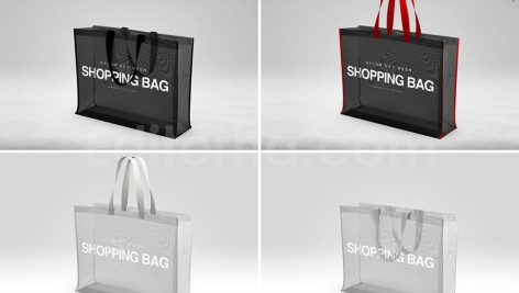دانلود موکاپ کیسه خرید توری Mesh Nylon Shopping Tote Branding Mockup