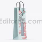 دانلود موکاپ ساک کاهی با پنجره شفاف Kraft Paper Bag with Window Mockup