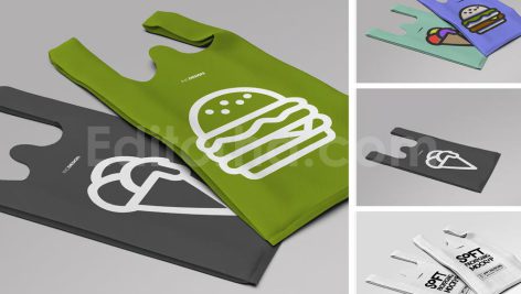 دانلود مجموعه ۳تایی موکاپ کیف اِکو بَگ WCut Eco Bag Soft Packaging Mockup