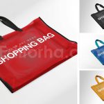 دانلود موکاپ کیسه خرید توری Mesh Nylon Shopping Tote Branding Mockup