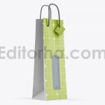دانلود موکاپ ساک کاهی با پنجره شفاف Kraft Paper Bag with Window Mockup