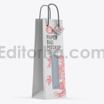 دانلود موکاپ ساک کاهی با پنجره شفاف Kraft Paper Bag with Window Mockup