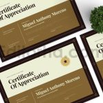 دانلود فایل لایه باز سرتیفیکیت وینتیج با تم قهوه ای Vintage Brown – Certificate