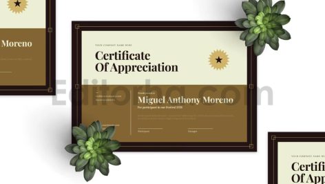دانلود فایل لایه باز سرتیفیکیت وینتیج با تم قهوه ای Vintage Brown – Certificate