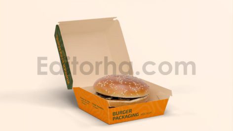 دانلود موکاپ جعبه بسته بندی برگر Burger Box Mockup