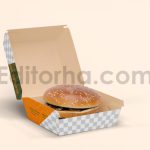 دانلود موکاپ جعبه بسته بندی برگر Burger Box Mockup