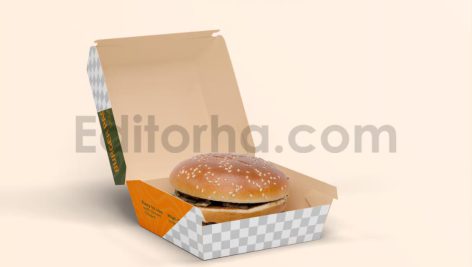 دانلود موکاپ جعبه بسته بندی برگر Burger Box Mockup