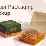 دانلود موکاپ جعبه بسته بندی برگر Burger Box Mockup