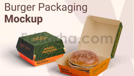 دانلود موکاپ جعبه بسته بندی برگر Burger Box Mockup