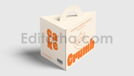 دانلود موکاپ جعبه کیک اسلایسی Cake Box Mockup