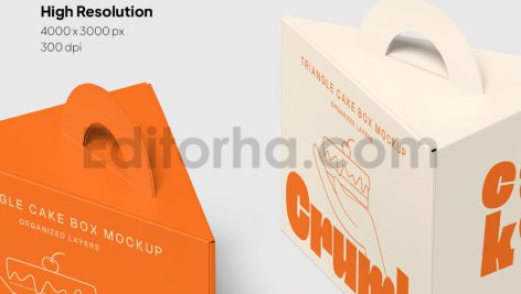 دانلود موکاپ جعبه کیک اسلایسی Cake Box Mockup