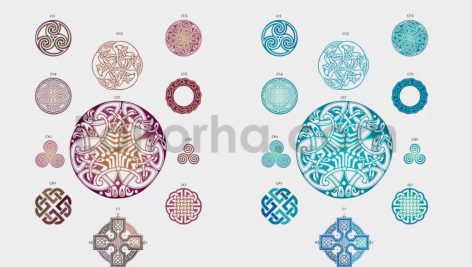 مجموعه وکتور پترن های سلتیک Celtic patterns vector bundle
