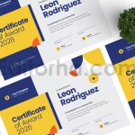 دانلود فایل لایه باز سرتیفیکیت با طرح هندسی Colorful Geometric – Certificate
