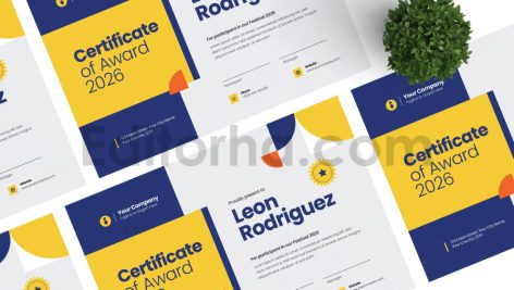 دانلود فایل لایه باز سرتیفیکیت با طرح هندسی Colorful Geometric – Certificate