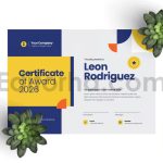 دانلود فایل لایه باز سرتیفیکیت با طرح هندسی Colorful Geometric – Certificate