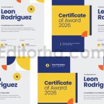 دانلود فایل لایه باز سرتیفیکیت با طرح هندسی Colorful Geometric – Certificate