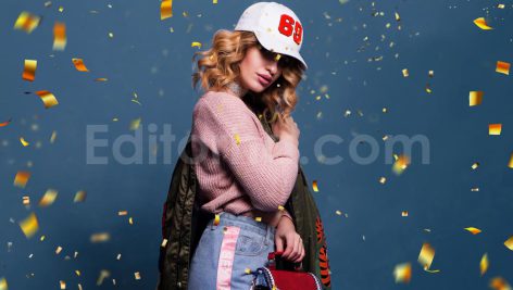 دانلود مجموعه ۴۵ عددی اورلی تکه های کاغذ رنگی طلایی جشن Golden Confetti Photoshop Overlays, Glitter