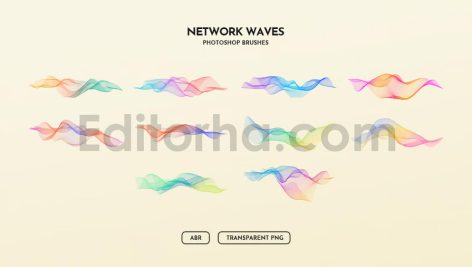 دانلود براش فتوشاپ امواج دیجیتالی Digital Grid Waves Photoshop Brushes