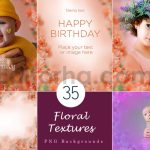 دانلود مجموعه ۳۵ عددی بک گراند اورلی گلدار Floral Texture Background Overlays