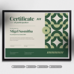 دانلود فایل لایه باز سرتیفیکیت با طرح هندسی و تم سبز Green Geometric – Certificate