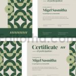 دانلود فایل لایه باز سرتیفیکیت با طرح هندسی و تم سبز Green Geometric – Certificate