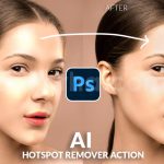دانلود اکشن فتوشاپ روتوش پوست Hotspot remover AI Photoshop Skin retouch action