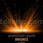 دانلود ۲۰ براش فتوشاپ نور شگفت انگیز Mystery light photoshop digital brushes