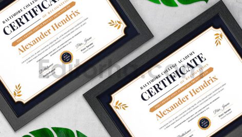 دانلود فایل لایه باز سرتیفیکیت با طرح طبیعت Nature Prophet Certificate