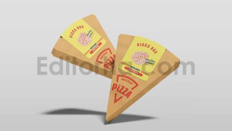 دانلود موکاپ جعبه اسلایسی پیتزا Pizza Slice Box Mockup