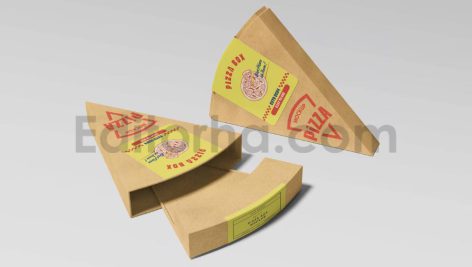 دانلود موکاپ جعبه اسلایسی پیتزا Pizza Slice Box Mockup