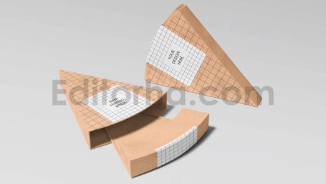 دانلود موکاپ جعبه اسلایسی پیتزا Pizza Slice Box Mockup