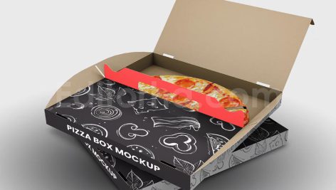 دانلود موکاپ بسته بندی جعبه پیتزا Packaging Mockup Pizza