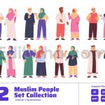 دانلود پکیج وکتور سلام و خوشامدگویی مسلمانان Muslim People Greeting – Islamic Salam Welcome