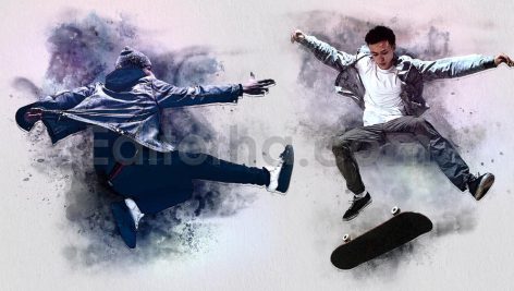 دانلود افکت عکس لکه‌های آبرنگی پاشیده شده Splatter Watercolor Photo Effect