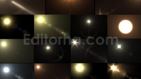مجموعه ۲۲ تایی لنز سفارشی فلر افکت نور خورشید Sun Effect Kit Custom Lens Flare