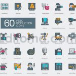 دانلود مجموعه آیکون‌ های لایه باز تولید ویدیو Video Production Icons
