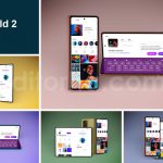 دانلود موکاپ ۵تایی گوشی هوشمند سامسونگ زد فلیپ Smartphone Samsung Z Fold 2 Mockup