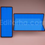 دانلود موکاپ ۵تایی گوشی هوشمند سامسونگ زد فلیپ Smartphone Samsung Z Fold 2 Mockup