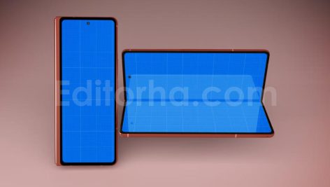 دانلود موکاپ ۵تایی گوشی هوشمند سامسونگ زد فلیپ Smartphone Samsung Z Fold 2 Mockup