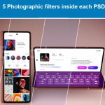 دانلود موکاپ ۵تایی گوشی هوشمند سامسونگ زد فلیپ Smartphone Samsung Z Fold 2 Mockup