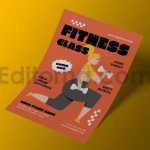 دانلود فایل لایه باز تراکت تبلیغاتی باشگاه بدن سازی Creative Fitness Class Flyer