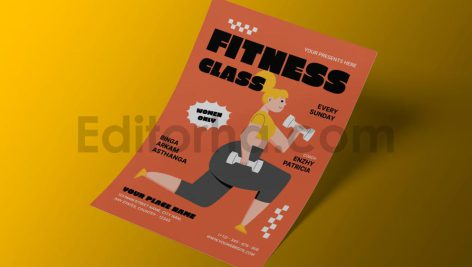دانلود فایل لایه باز تراکت تبلیغاتی باشگاه بدن سازی Creative Fitness Class Flyer