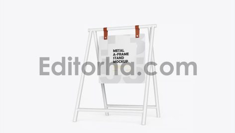 دانلود موکاپ استند دوطرفه Hanging A-Frame Sign Board Mockup