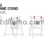 دانلود موکاپ استند دوطرفه Hanging A-Frame Sign Board Mockup